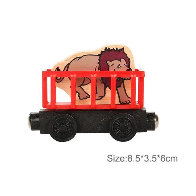Wooden Magnetic Trolley Wood Track Accessories Car Train Track Scene Airplane Truck Wooden Tracks Educational Toys Children Gift