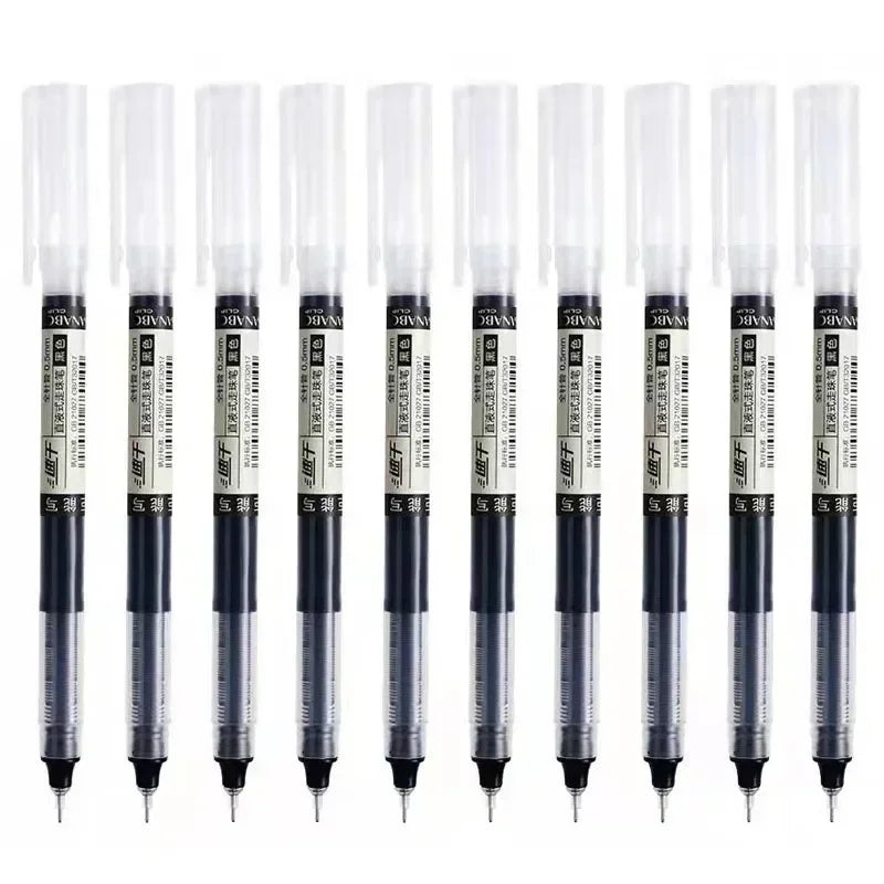 10Pcs High Quality Needle Type Gel Pens Straight Liquid Ballpoint Pen Kawaii Stationery School Office Supplies Student Writing