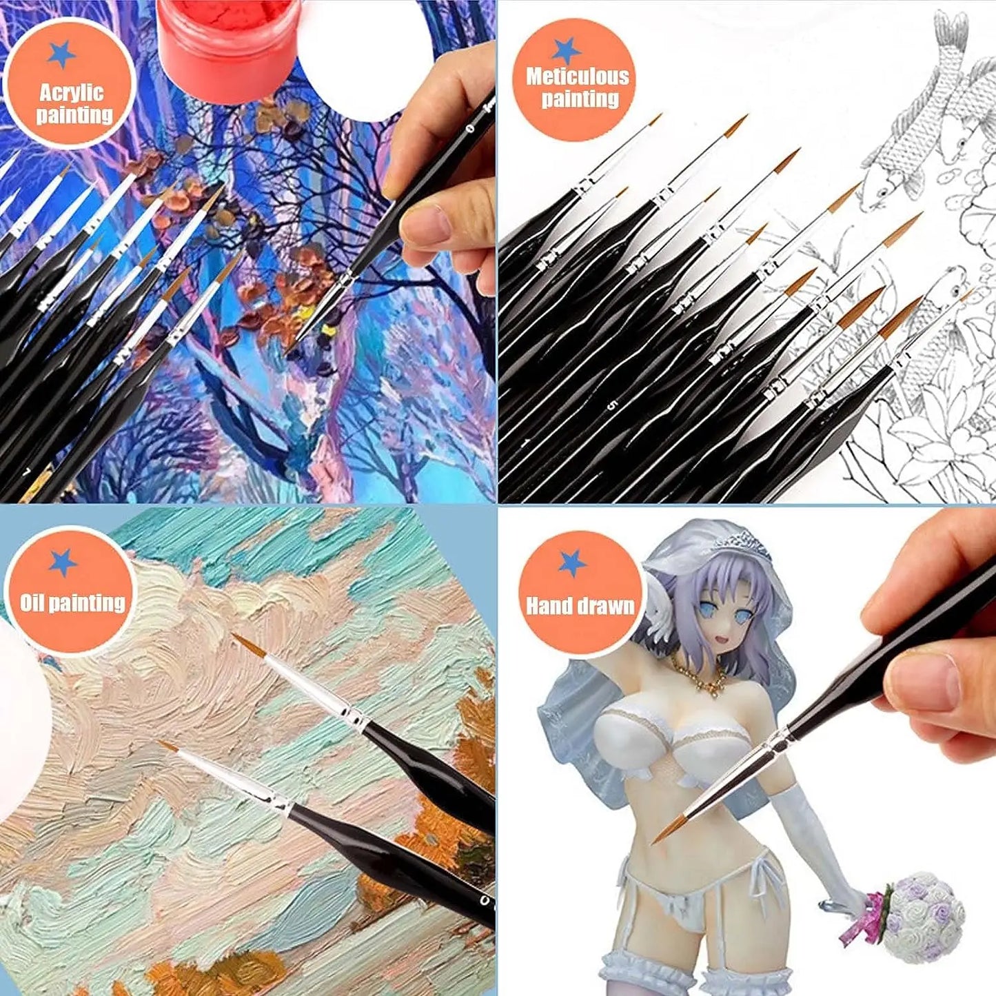 Professional Miniature Paint Brush Set For Warhammer 40K, Dnd, Citadel & Scale Models - Ideal For Enamel & Fantasy Figurines