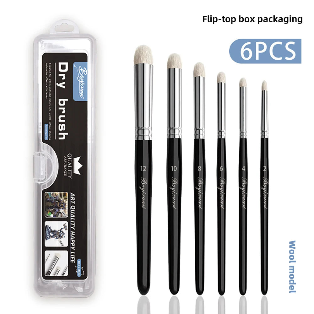 Paint Brush Set Fine Detail Goat Hair Handle Paintbrush for Art Painting Acrylic Watercolor Detailing Miniature Paint Brushes