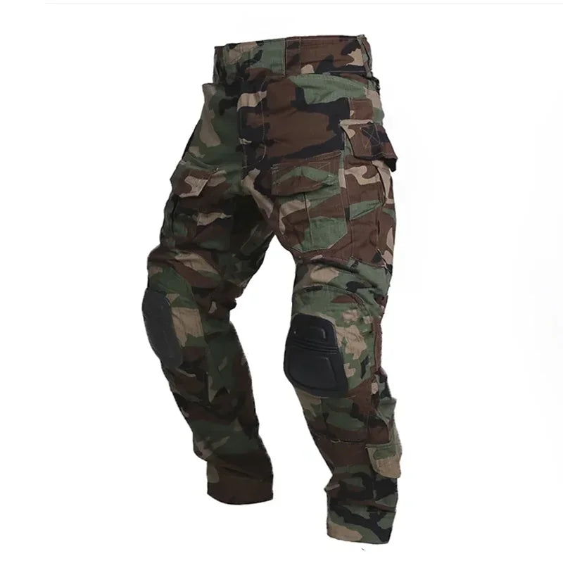 Tactical Uniform Camo Multicam Combat Shirts Cargo Pants +pads Sniper Hunting Clothes Suits Trainning Airsoft Paintball Sets