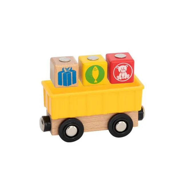 Wooden Magnetic Trolley Wood Track Accessories Car Train Track Scene Airplane Truck Wooden Tracks Educational Toys Children Gift