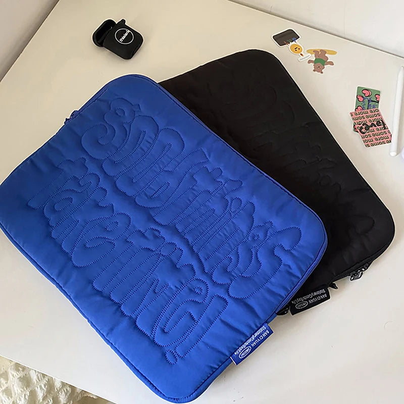 Embroidery Pattern Cute Shockproof Laptop Sleeve Case Bag 11 13 14 Inch For Macbook Ipad For Laptop And Tablet Pouch