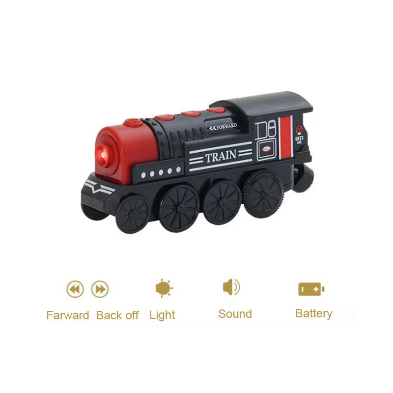 New Electric Wooden Train Set Toy Train for Boys Girls Compatible with Wooden Train Track Racing Track Toys Gift For Kids