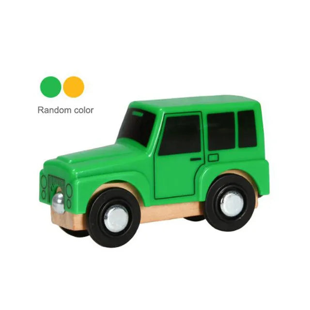 Wooden Magnetic Trolley Wood Track Accessories Car Train Track Scene Airplane Truck Wooden Tracks Educational Toys Children Gift