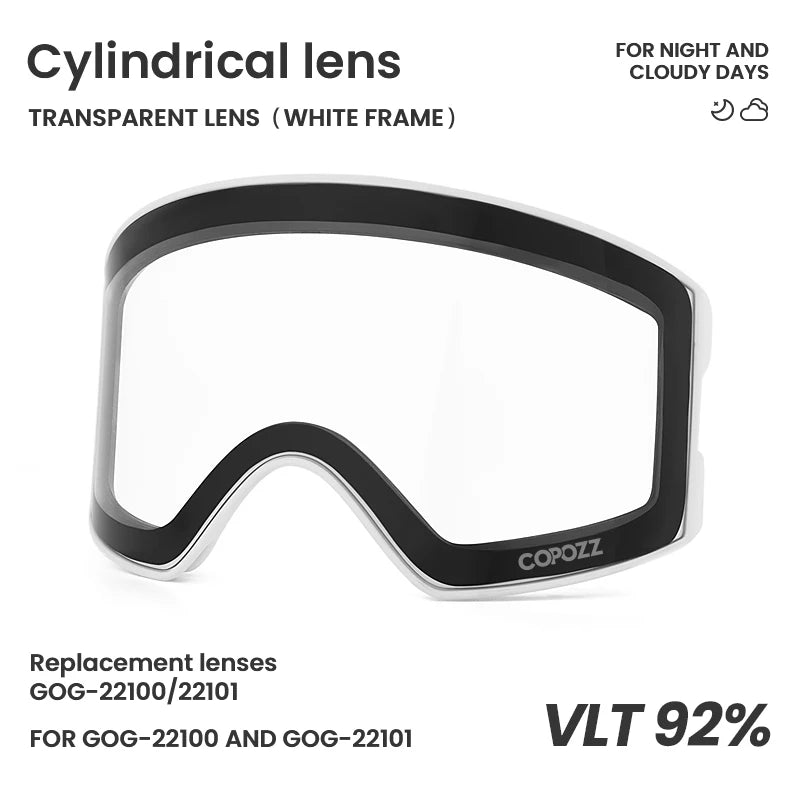 COPOZZ 22101 and 22100 Ski Goggles Magnetic Replacement Lenses Spherical lens and Cylindrical lens