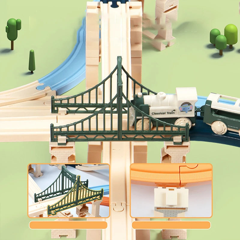 New DIY Rail Train Children Toys Puzzle Assembled Railway Track Building Block Track Toy for Kids Gifts/Christmas Gifts