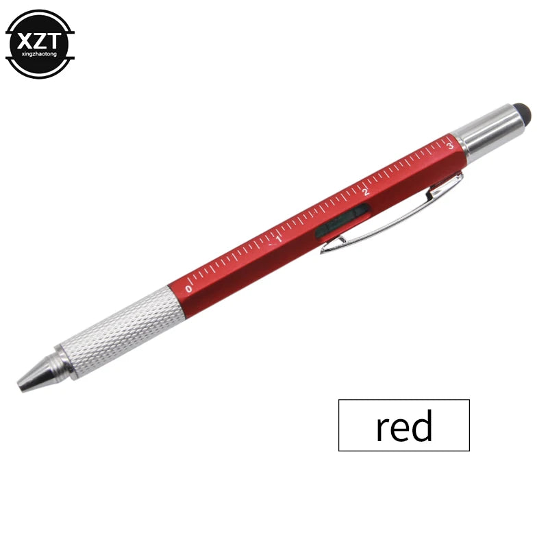 7 in1 Multifunction Screwdriver Ballpoint Pen with Modern Handheld Tool Measure Technical Ruler Touch Screen Stylus Spirit Level