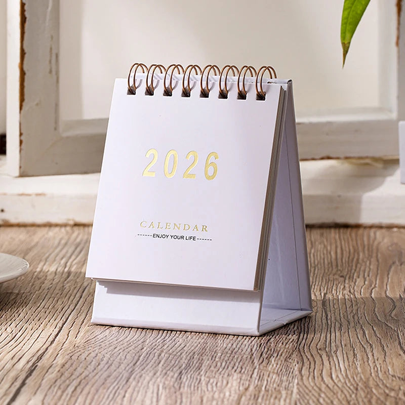 2026 Simple Calendar Small Desk Calendar Creative Coil Calendar Planner Desktop Decoration Office Stationery