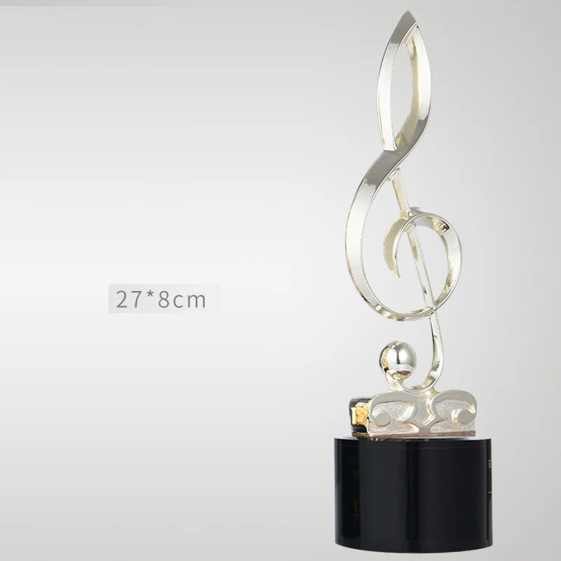 Creative Music and Singing Trophy, Metal Microphone Award, Excellent Employees Competition Souvenir, Custom Home Decoration, 1Pc