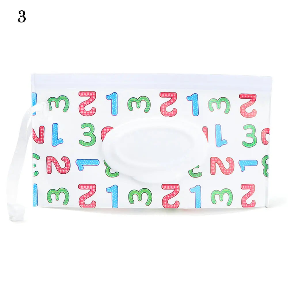 Hot Refillable EVA Wet Wipes Bag Cosmetic Pouch Tissue Box Wipes Holder Flip Cover Snap-Strap Carrying Case Stroller Accessories