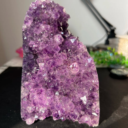 1528g 14.5cm Natural Uruguay Dream Amethyst Quartz Crystal Cluster stand