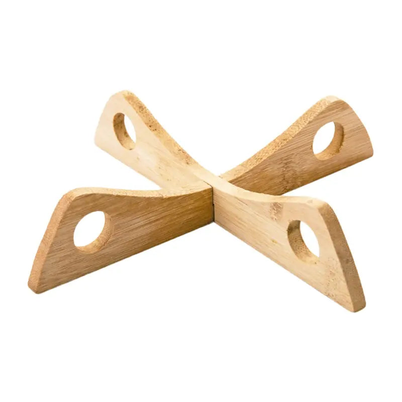 Wooden Cross Tray Holder - Anti-Heat Table Mat for Kitchen & Dining