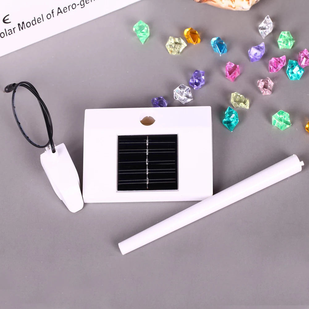 Solar Powered Teaching Windmill Props Rotatable 3D Windmill Assembled Model Energy-Saving Windmill for School Display Supplies