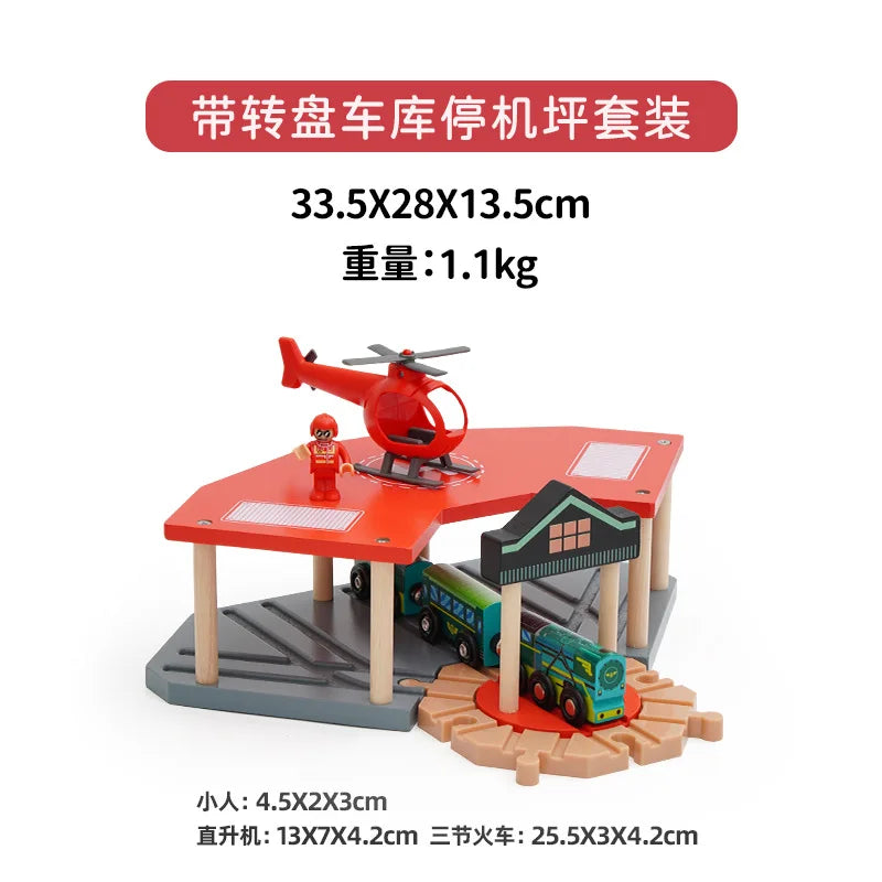 Wooden Track Railway Accessories Bridge Train Station Tunnel Wood Track Educational set Toys Wood Railway Train Track toys