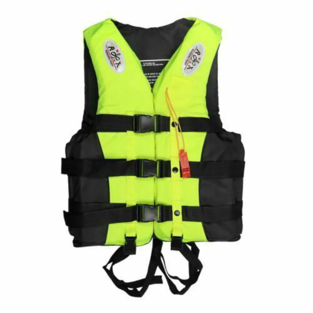 Premium Polyester Life Jacket - Adult & Children Safety Vest with Whistle