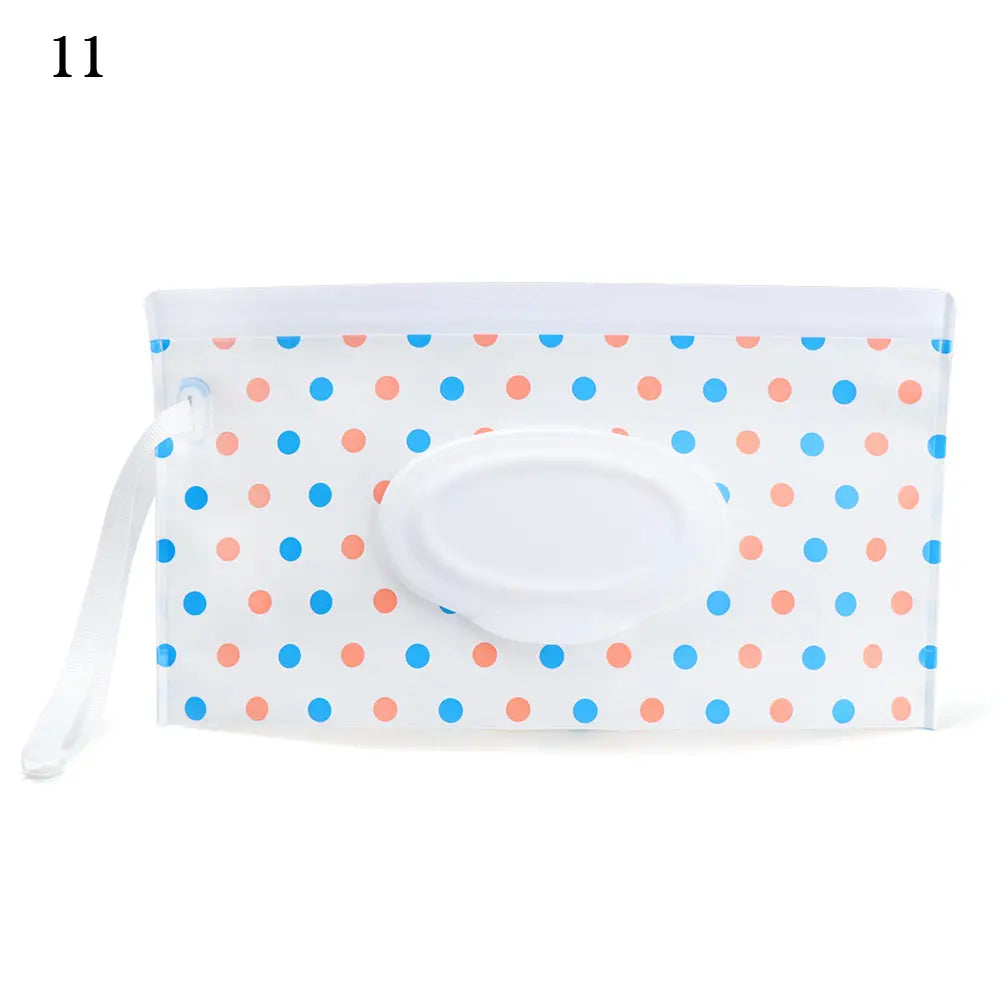 Hot Refillable EVA Wet Wipes Bag Cosmetic Pouch Tissue Box Wipes Holder Flip Cover Snap-Strap Carrying Case Stroller Accessories