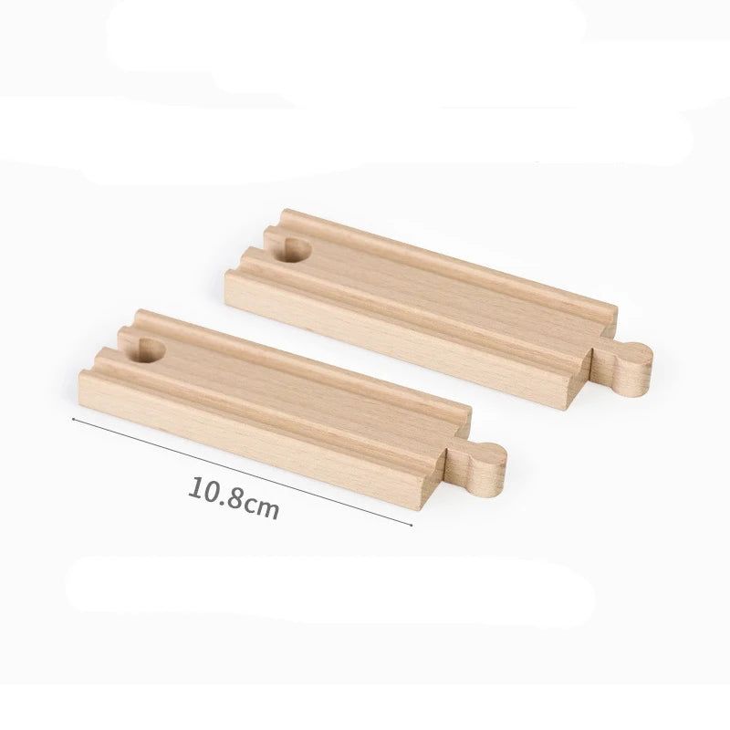 Wooden Train Track Accessories Universal Wooden Railway Tracks Bridge Parts Adapters Fit for All Brand Train Toys Birthday Gifts