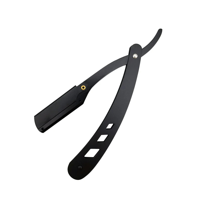 Men's Straight Hairdresser Razor Hair Removal Shaving Armpit Hair Pubic Hair Folding Razor Hair Removal Tool (Without Blade)