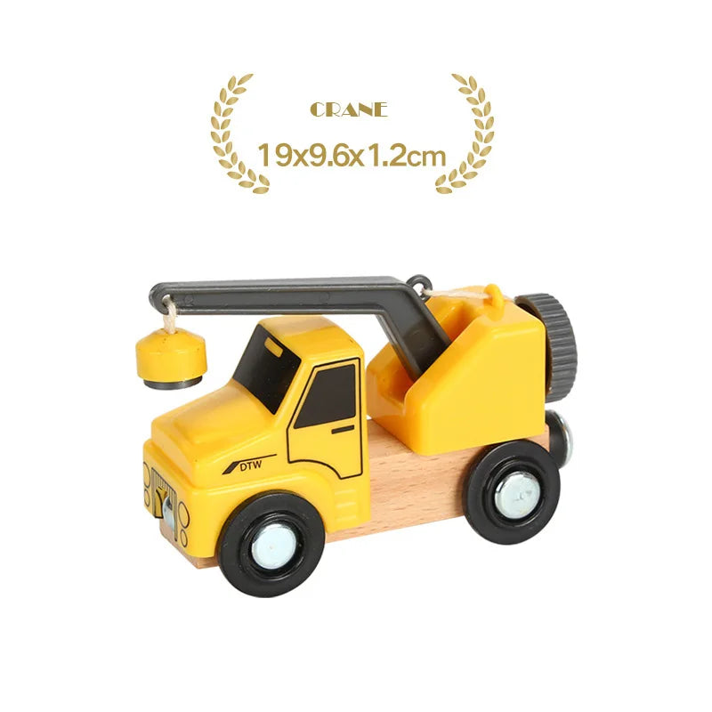 1PC Wooden Magnetic Train Wooden Railway Track Cars Truck Wood Track Accessories Fit for Biro Wooden Tracks Toys For Kids Gifts