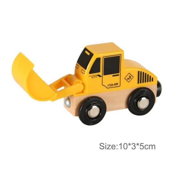 Wooden Magnetic Trolley Wood Track Accessories Car Train Track Scene Airplane Truck Wooden Tracks Educational Toys Children Gift
