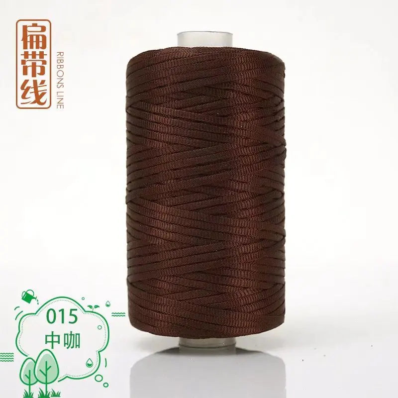 Flat line ice silk ice hemp bright silk hollow light body line summer sun hat hand-woven diy hook bag slipper cushion