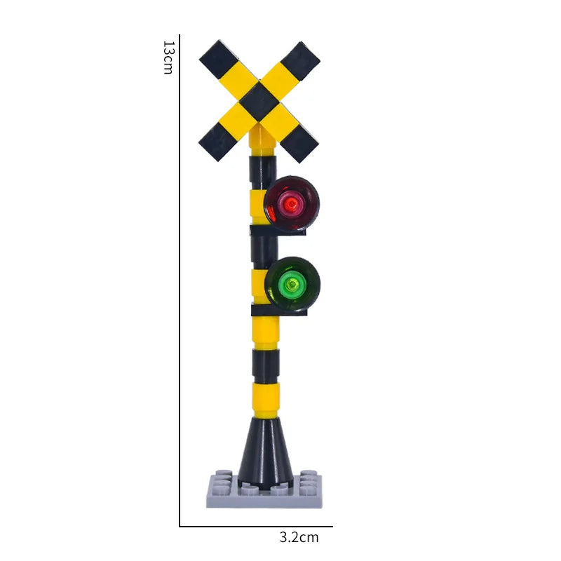MOC City Train Building Block Train Track Corridor Elevating Rod Pedestrian Crossing Assembly Children's Toy Birthday Gift