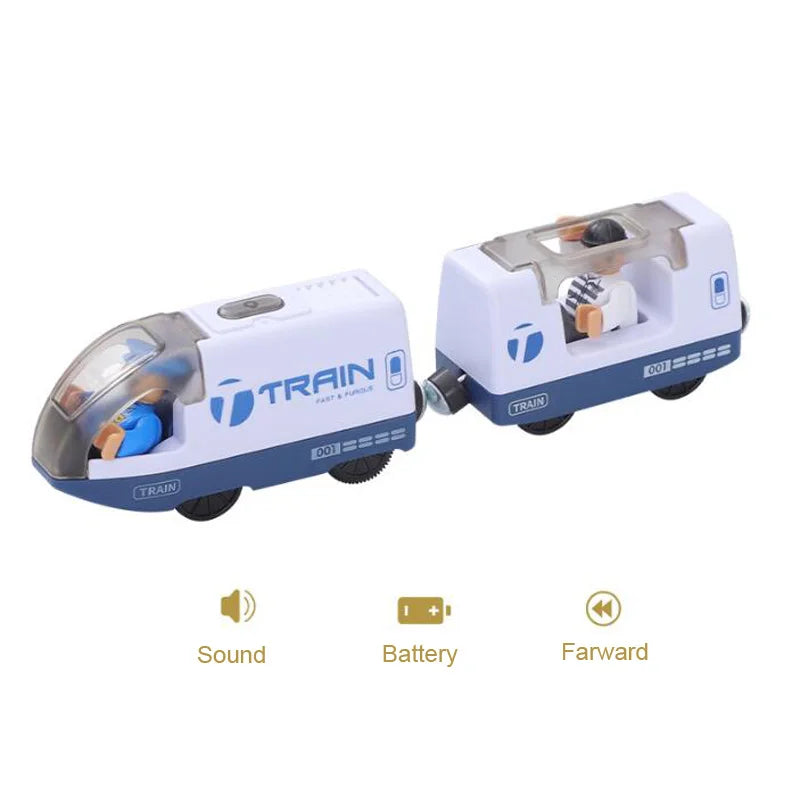 New Electric Wooden Train Set Toy Train for Boys Girls Compatible with Wooden Train Track Racing Track Toys Gift For Kids
