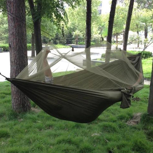 Premium Camping Hammock with Mosquito Net - Lightweight Parachute Fabric