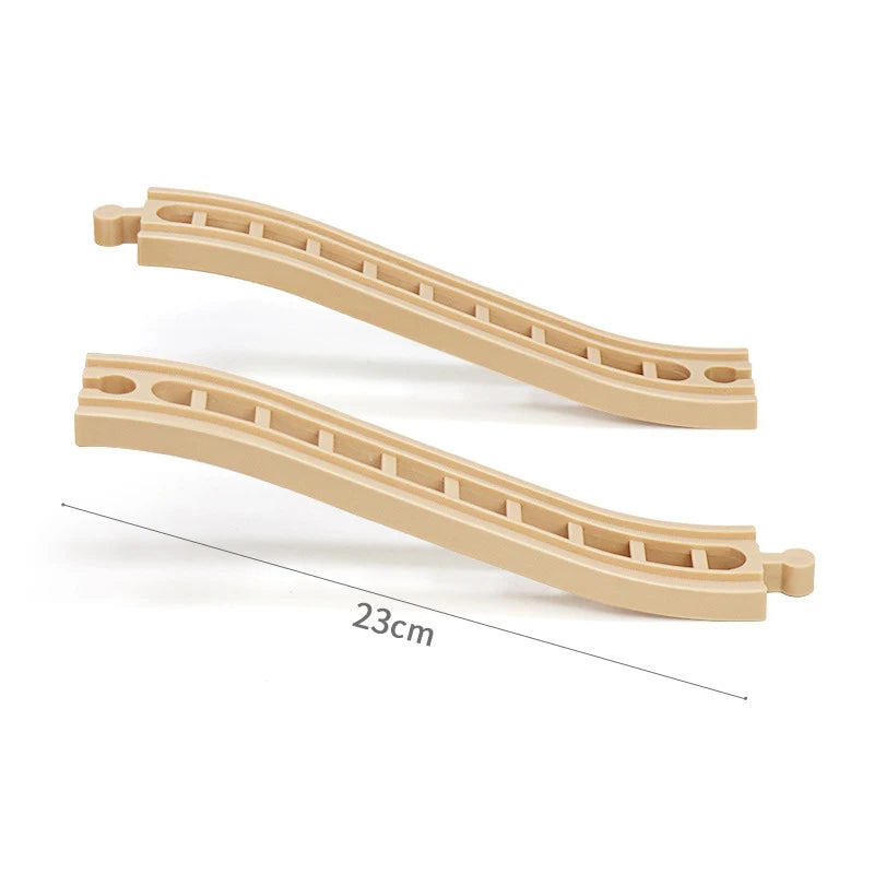 Wooden Train Track Accessories Universal Wooden Railway Tracks Bridge Parts Adapters Fit for All Brand Train Toys Birthday Gifts