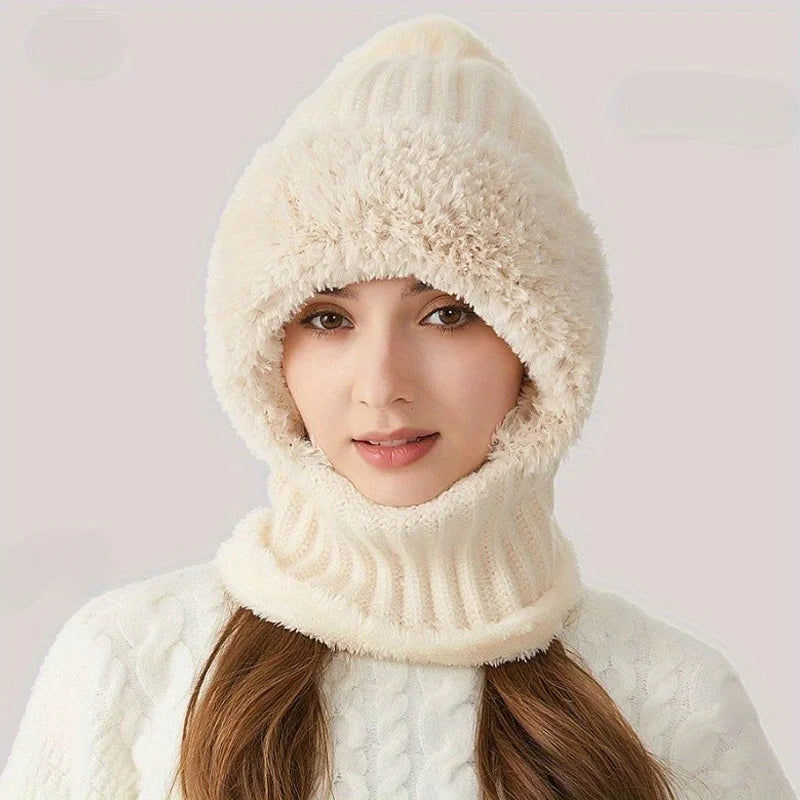 1pc Windproof Wool Ski Mask, Adjustable Elastic Winter Hat Scarf, Warm and Foldable, Suitable for Skiing and Outdoor Activities