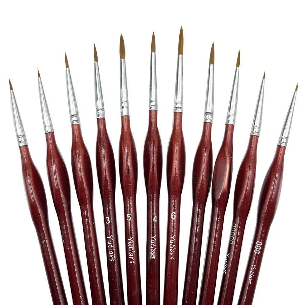 11Pcs Fine Detail Paint Brush Miniature Painting Brushes for Mini Paints Brush Set for Acrylic, Watercolor, Oil, Face, Nail