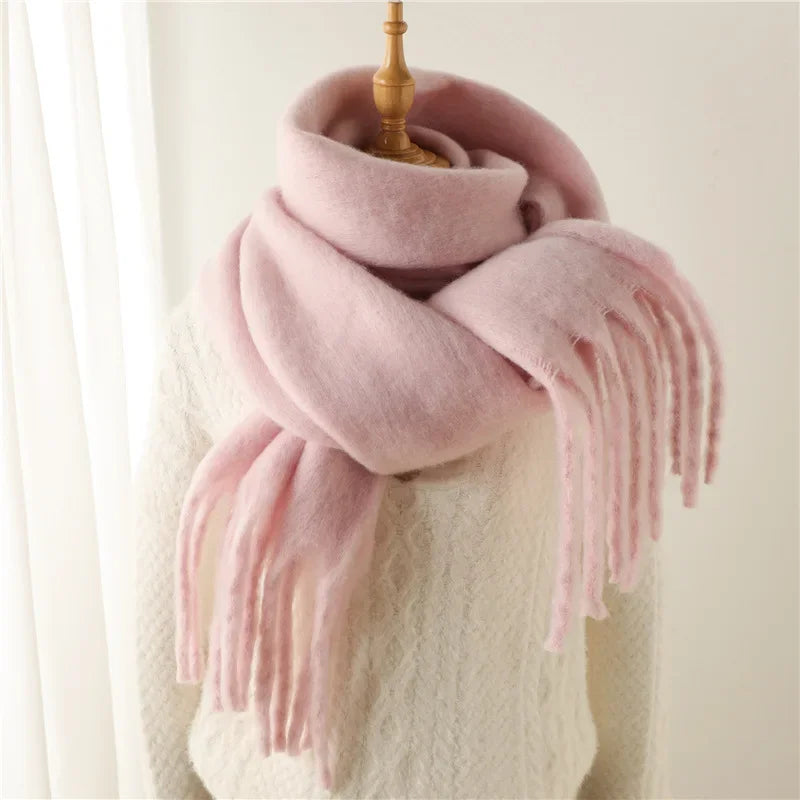 2025 Women's Luxury Winter Cashmere Scarves - Pashmina , Thick Blanket Wrap with Long Fringe for Him & Her Couple-style Scarves