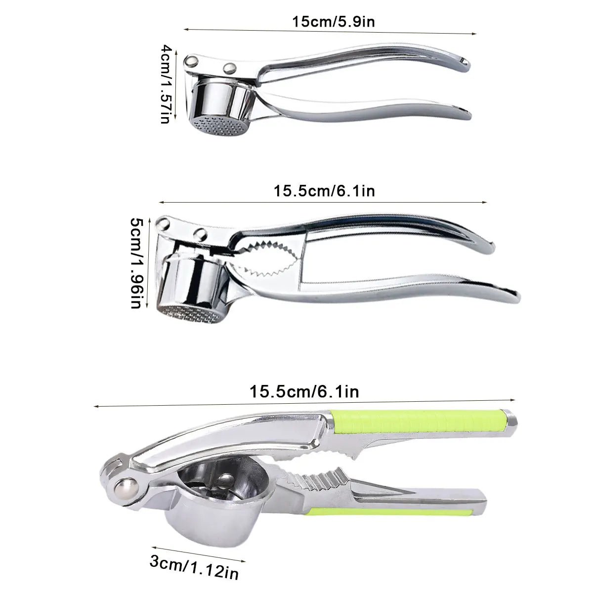 Premium Stainless Steel Garlic Press - Professional Kitchen Mincer & Crusher