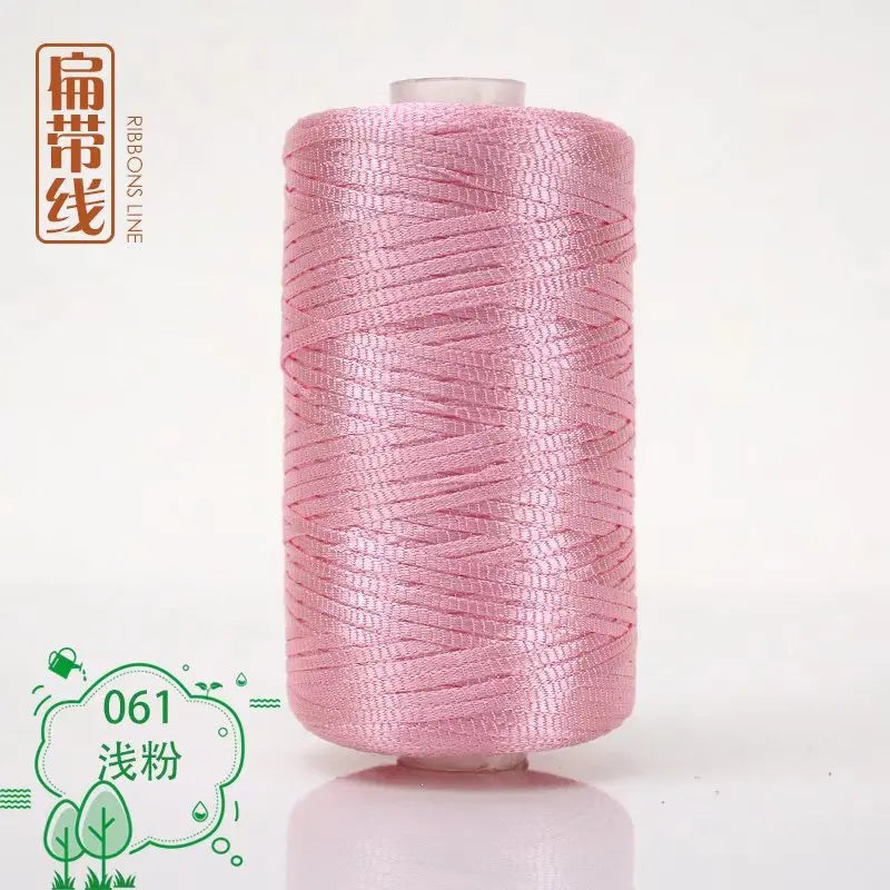 Flat line ice silk ice hemp bright silk hollow light body line summer sun hat hand-woven diy hook bag slipper cushion