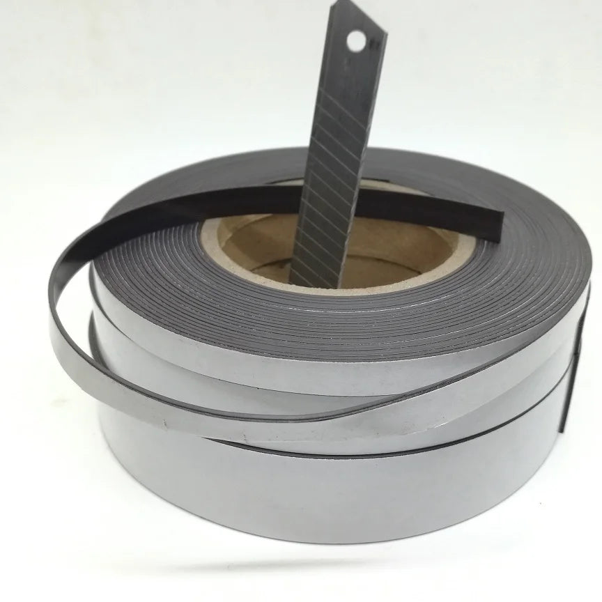 5 10Meters/LOT Fridge Rubber Magnets Strip Width 10/15/20/30mm Thickness 1mm With Self Adhesive Flexible Magnetic Tape