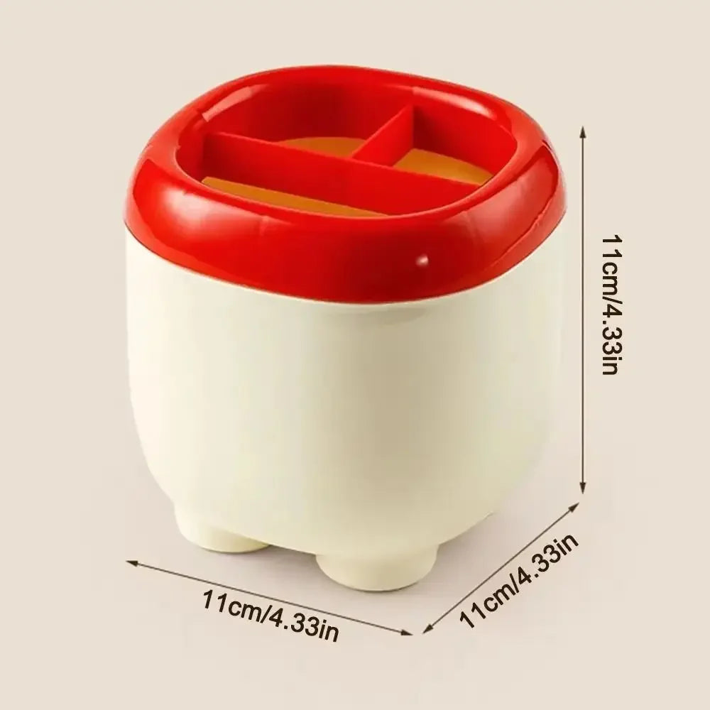 3 Compartments Dividing Grids Pen Holder Large Capacity Stylish Pencil Storage Box Multi-functional Tabletop Storage