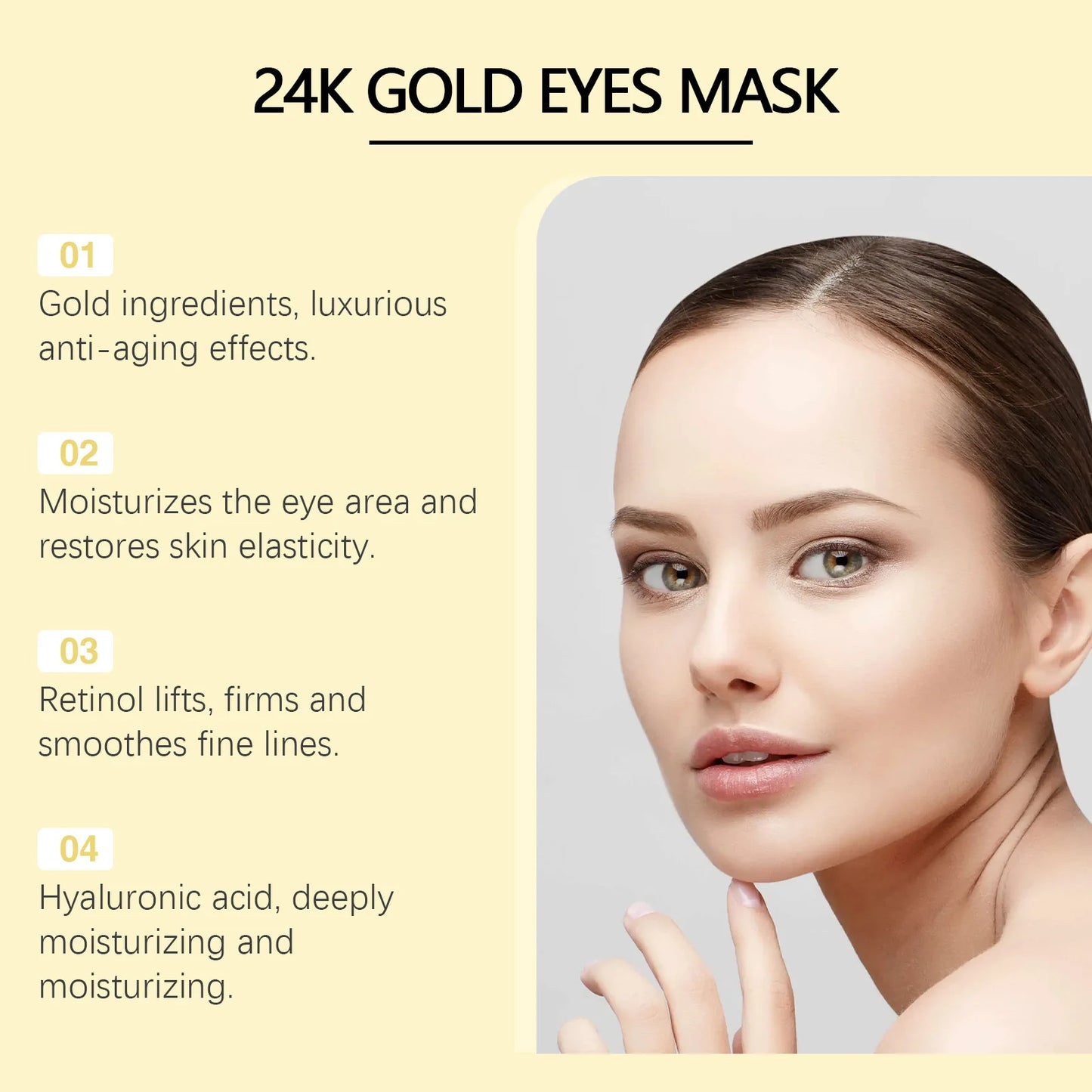 24K Gold Eye Patches - Anti-Aging Collagen Eye Mask (30 Pieces)