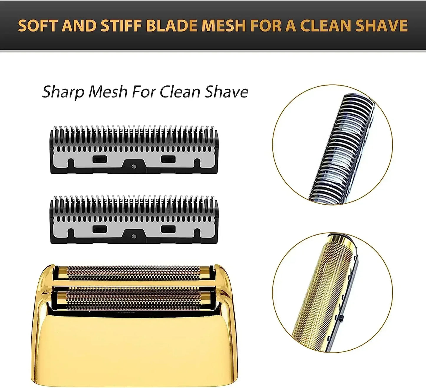 Replacement Head Foil & Cutters Blade Fit For BaBylissPRO Barberology FXFS2 Double Foil Electric Shaver ，For BaByliss Razor