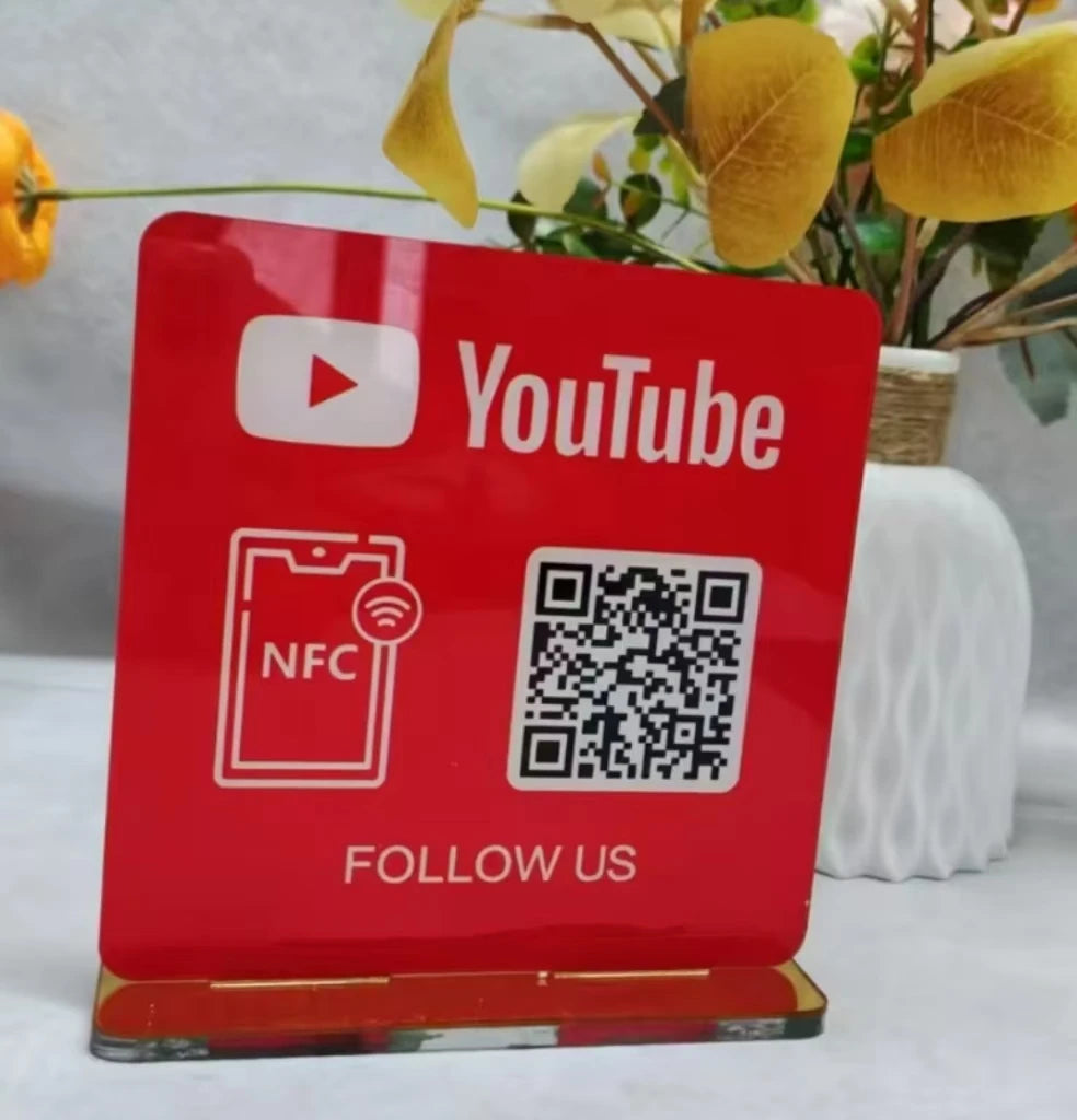 Custom Google Review Sign with NFC Scan code Acrylic Social Media Signs For Your Business Retail Store Decors
