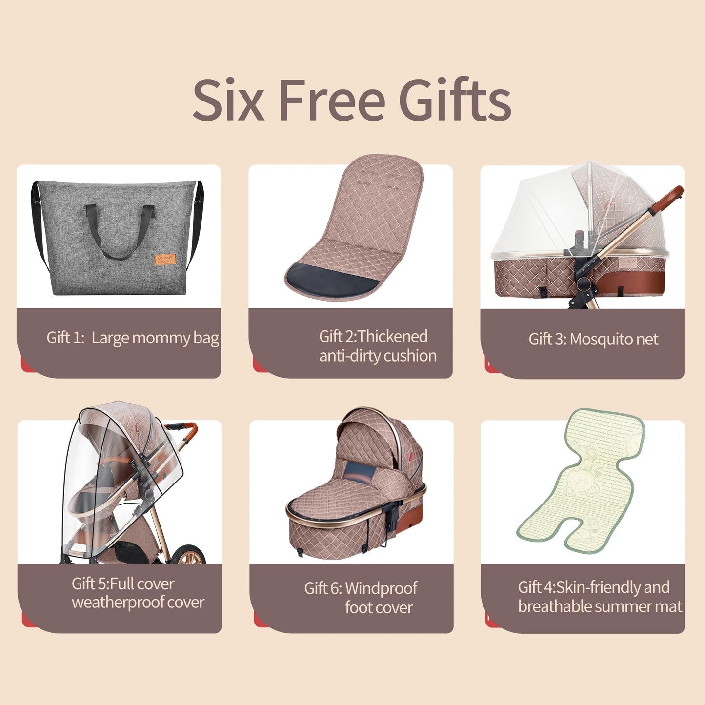 Premium 3-in-1 Luxury Baby Stroller - High Landscape Reversible Pram