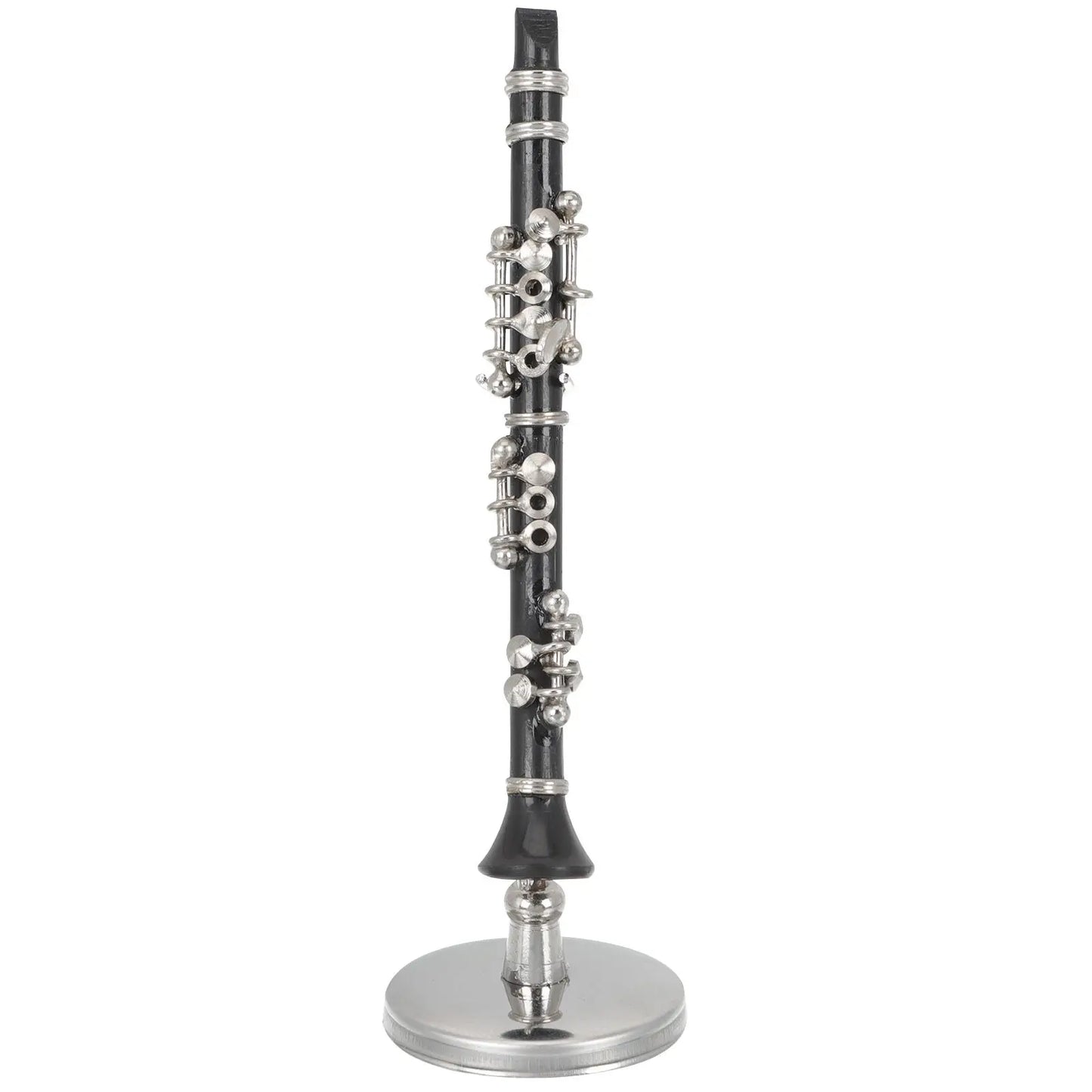 Mini Clarinet Model Realistic Copper Finish Musical Decoration Home Accessories Miniature Wind Instrument