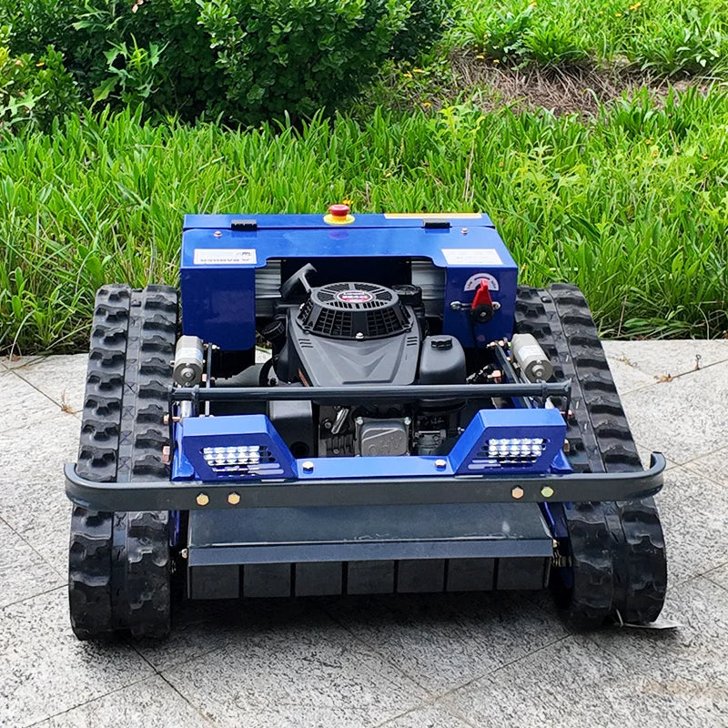 Customized Factory direct sale rubber crawler petrol engine remote control lawn mower high power self-propelled lawn mower