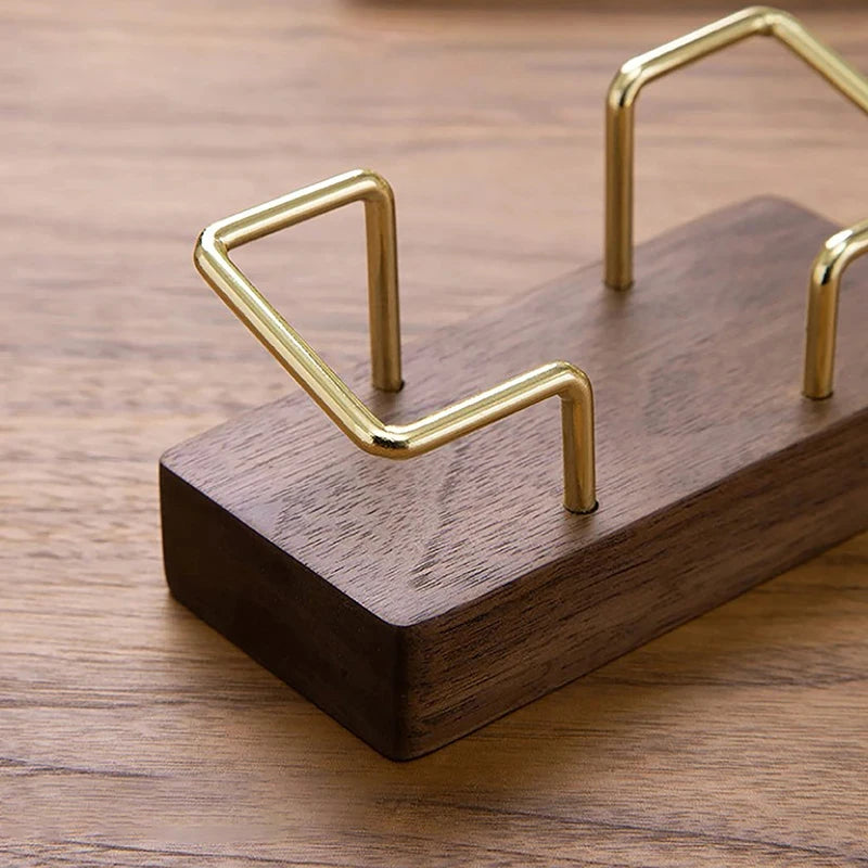 Tabletop Shelf Home Wooden Card Holder Storage Business Card Holder Organizer Office Desk Display Stand Memo Counter Accessories