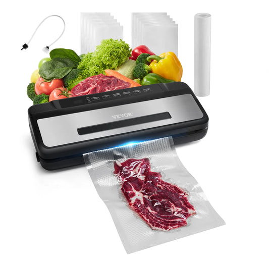 SucceBuy 80kPa Electric Vacuum Sealer Machine - 7-in-1 Food Preservation System with 10 Vacuum Bags