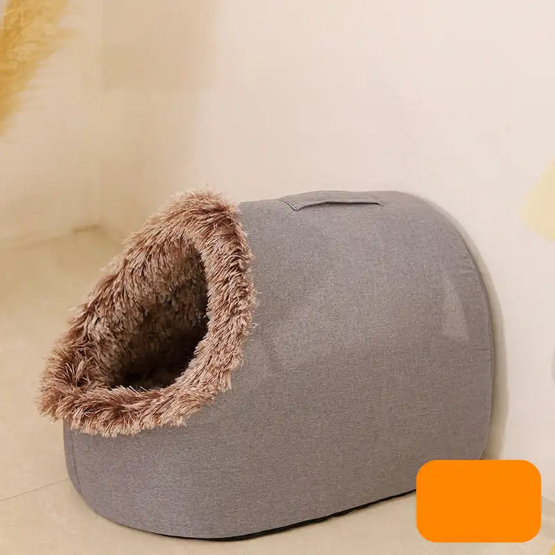 Cat Bed Comfortable Pet Sleeping Bed, Portable Cat Bed Warm And Thickened Pet Bed With Handle Portable Cat Bed Winter Pet Suppli