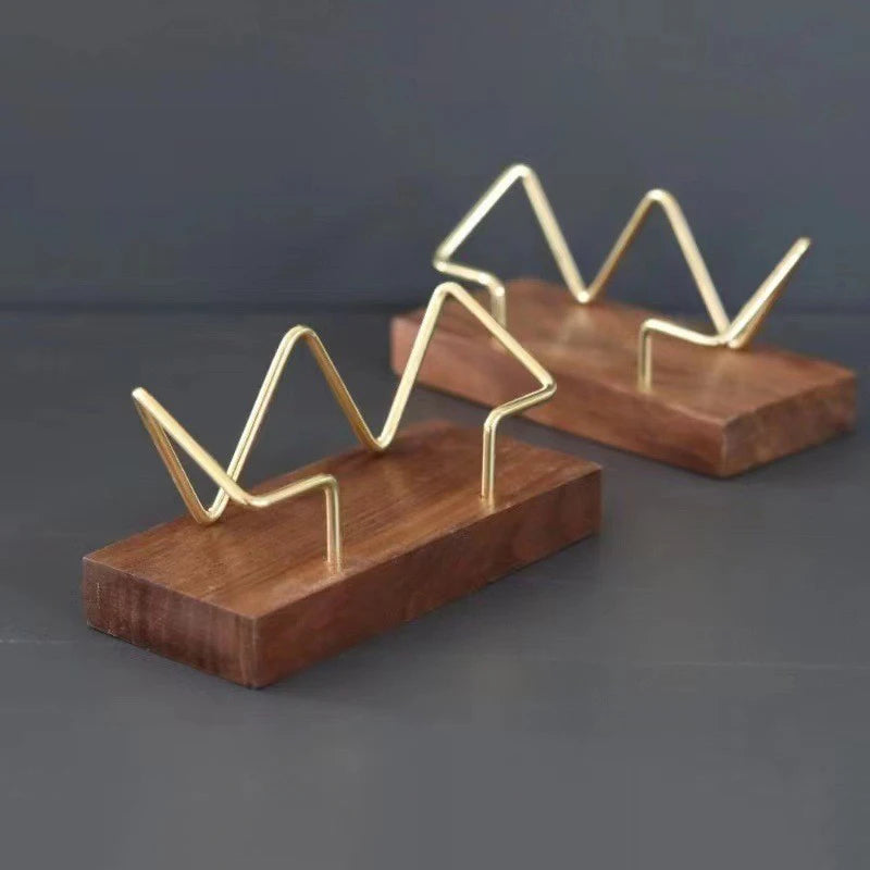 Tabletop Shelf Home Wooden Card Holder Storage Business Card Holder Organizer Office Desk Display Stand Memo Counter Accessories