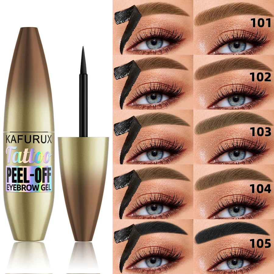 5 color waterproof tattoo eyebrow peel off tint with stencils-semi-permanent eyebrow tint easy to apply eye makeup long lasting