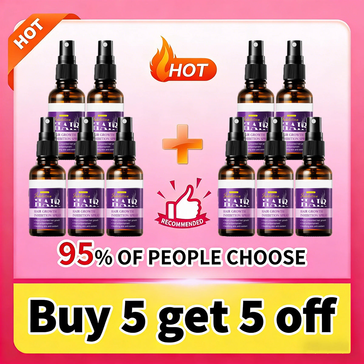 2026 New Natural Body Hair Inhibiting Spray Gentle Care Moisturizing Serum Slow Hair Growth for Thigh Armpit Chest Skin
