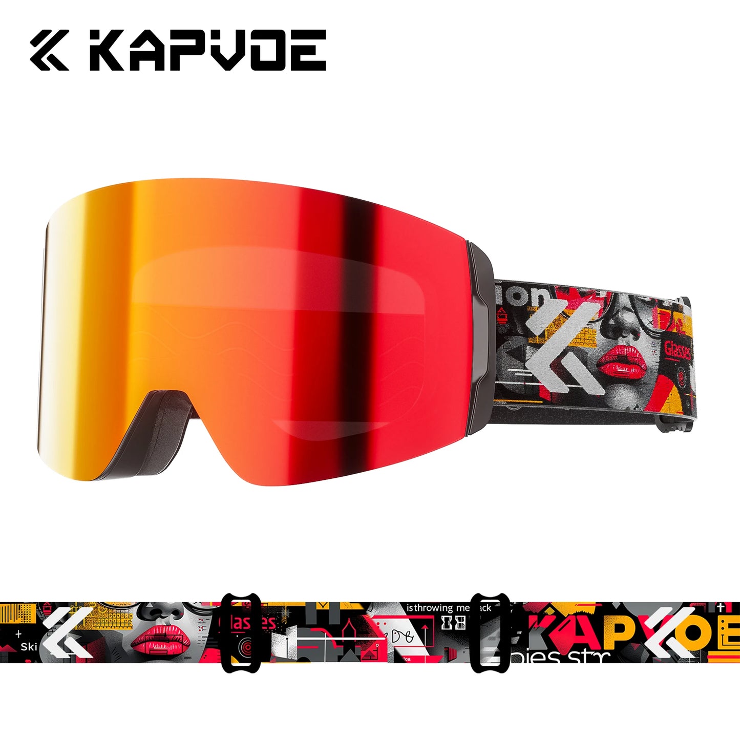 KAPVOE Photochromic Skiing Glasses Anti-fog Winter  for Men Women Outdoor Sports Glasses Racing Backcountry Skiing Snow Eyewear